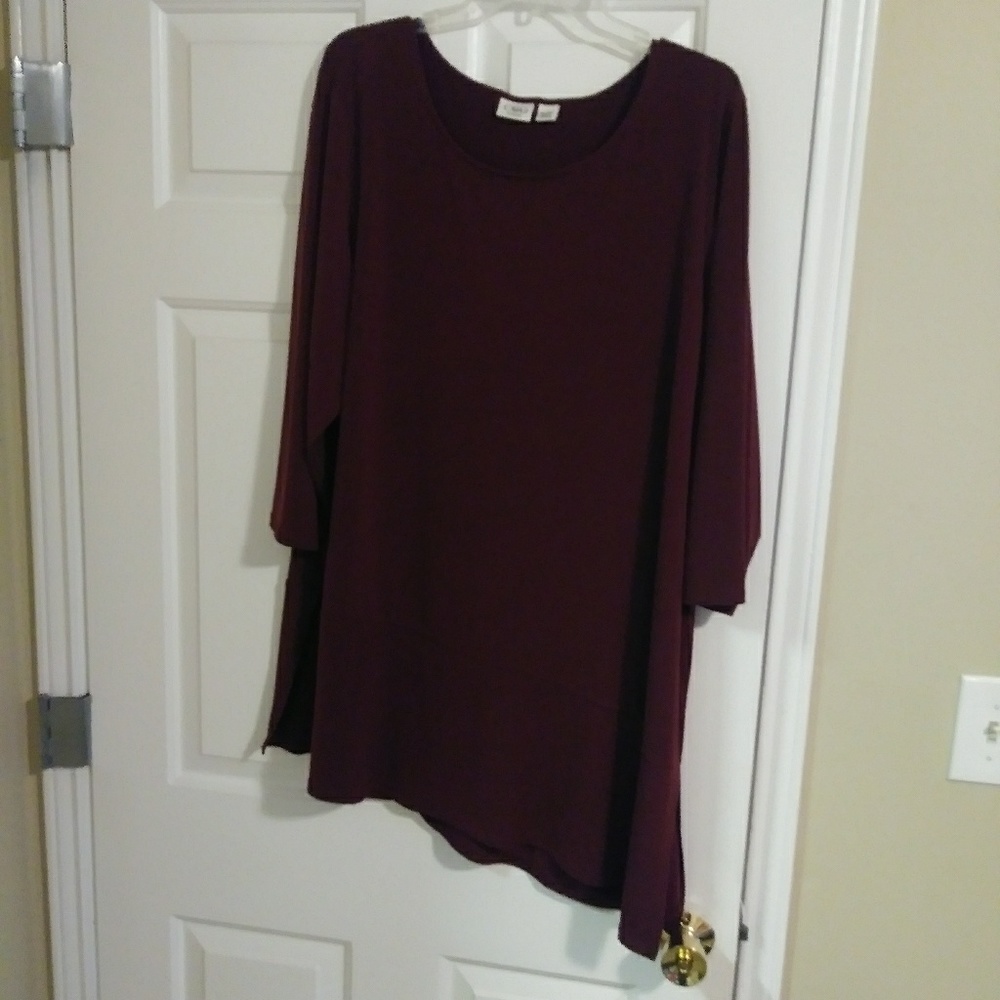 Burgundy assemetrical blouse